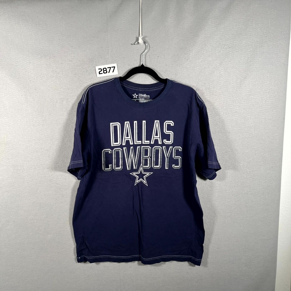 Dallas Cowboys Authentics T Shirt Mens Large Navy Blue NFL Cotton‎ Short Sleeve